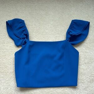 Alice + Olivia Vibrant Blue Crop Top